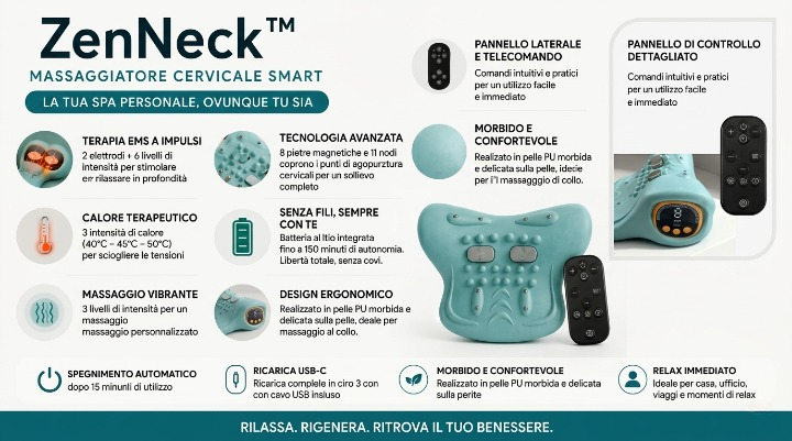 ZenNeck™ – Massaggiatore Cervicale Smart